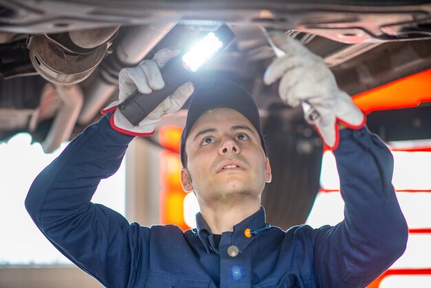 mechanic-inspecting-car